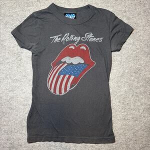 Junk Food Women S T-Shirt Small Band Graphic Distressed Gray